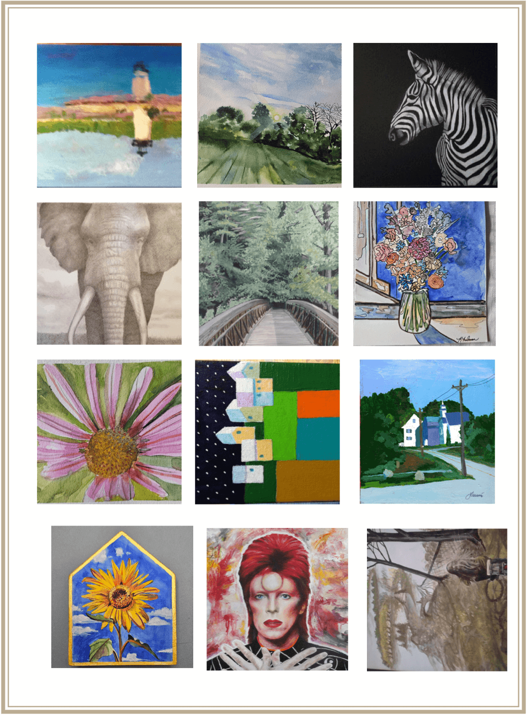 Hatboro Art Center Instructor Artwork Grid